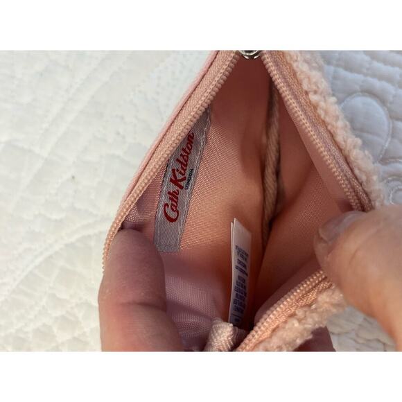 Cath Kidston London Pink Llama Sherpa Front Lined Zip Money Pouch - Picture 3 of 5